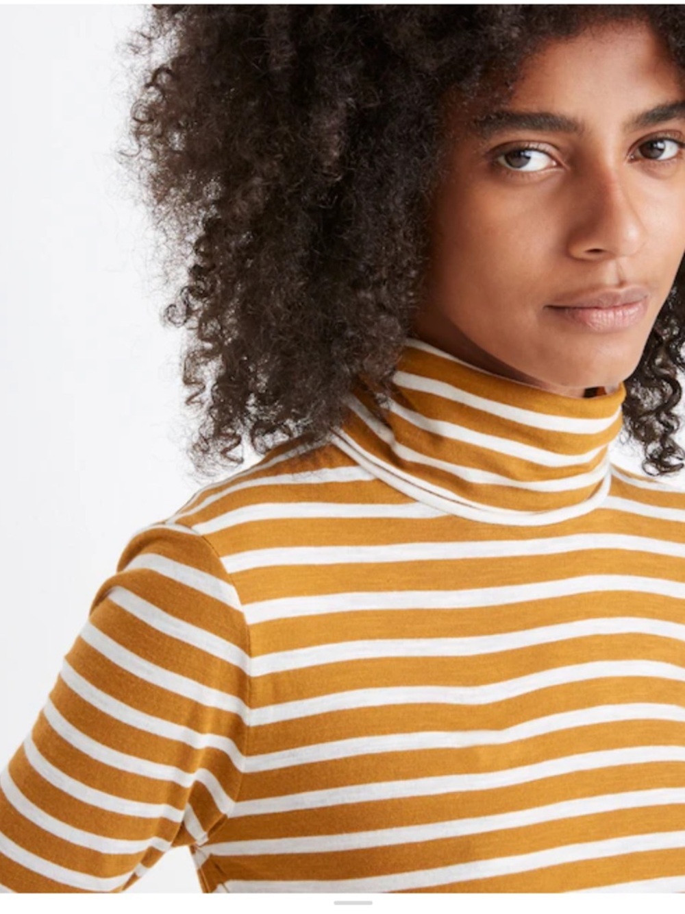 Madewell Whisper Cotton Striped Turtleneck